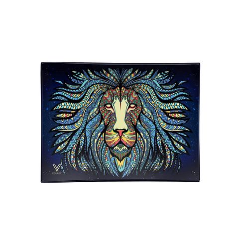 50% DISCOUNT - V-Syndicate Glass Rolling Tray Small - Tribal Lion